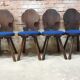 Lot of 6 vintage brutalist chairs from the 1970s.