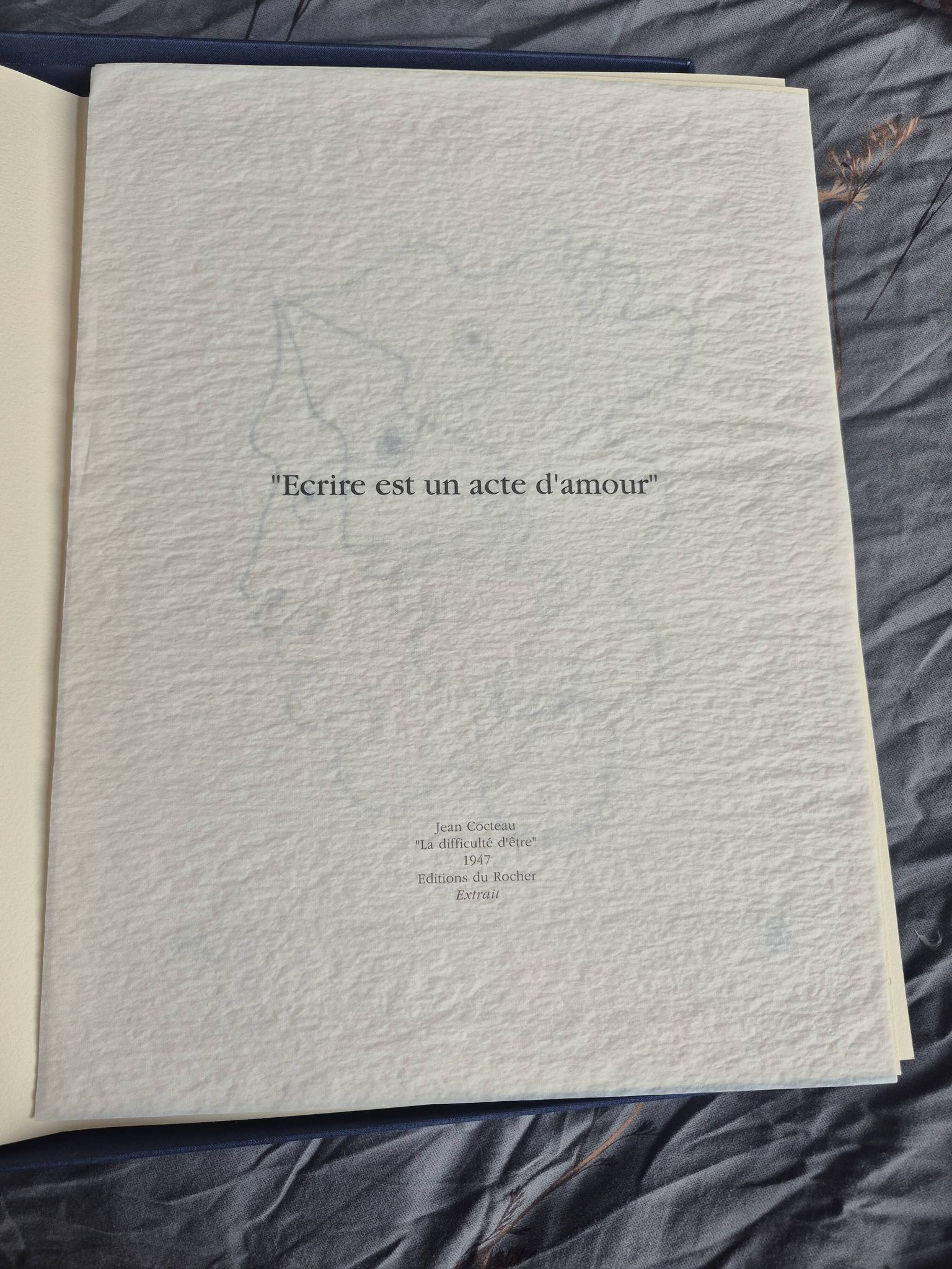 Tribute box 1993 Jean Cocteau containing 4 lithographs number 405/500
