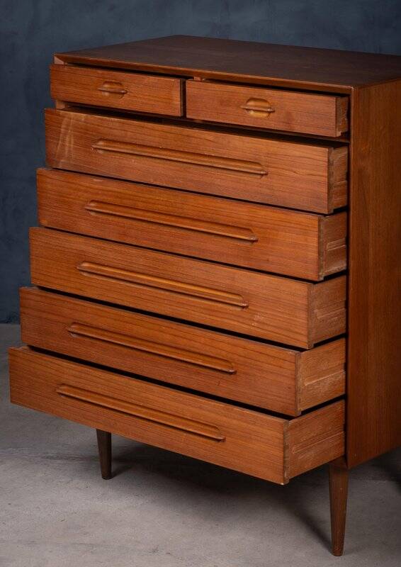 Teak 7-Drawer Chest attributed to Ejvind A. Johansson, 1960s