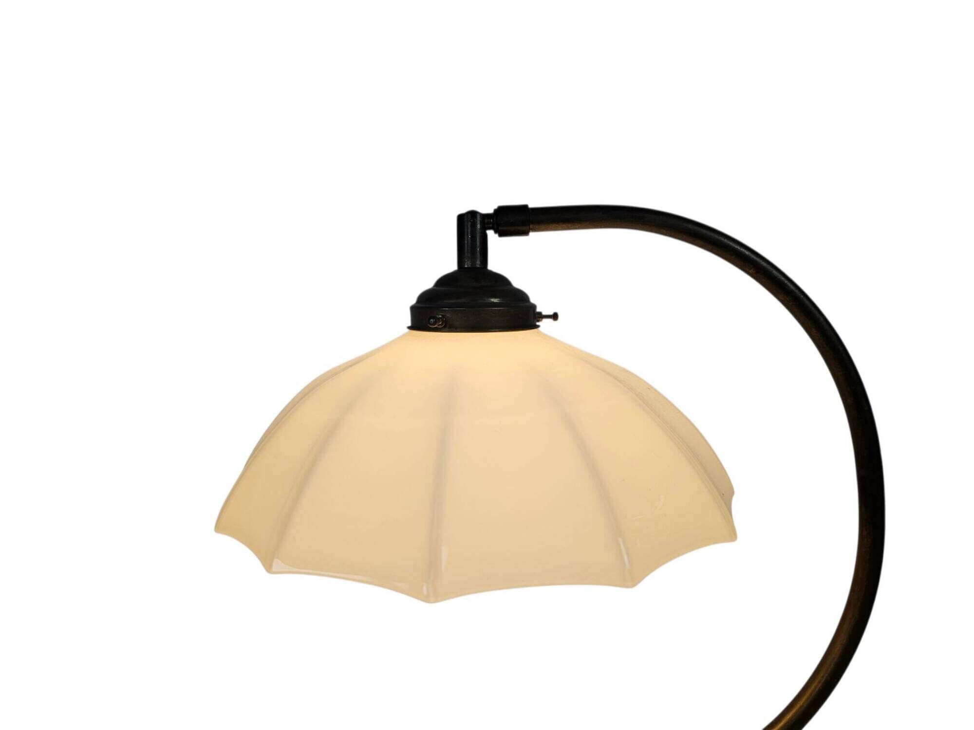 Banker's lamp - table lamp - opaline glass - brass - 3rd quarter of the 20t