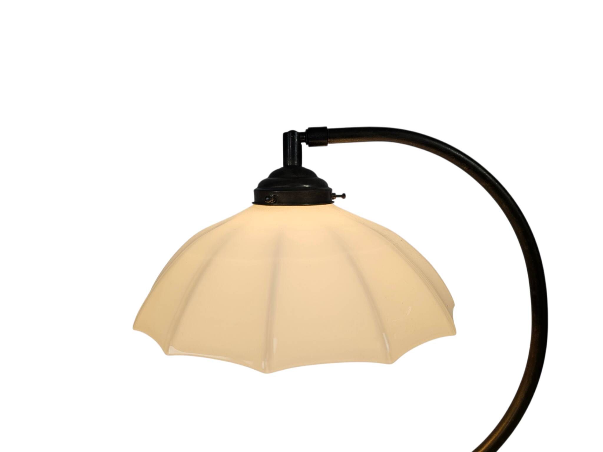 Banker's lamp - table lamp - opaline glass - brass - 3rd quarter of the 20t