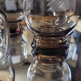 5 Engraved smoked glasses — 70s