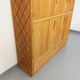 Vintage rattan and light wood storage unit from the 60s