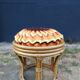 Pouf en rotin et son coussin 70's