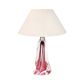 Lampe de table en verre rose Val St Lambert du milieu du siècle