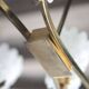 Vintage brass suspension with thick milk glass globe, brass chandelier.