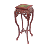 Sellette chinois en bois laqué rouge