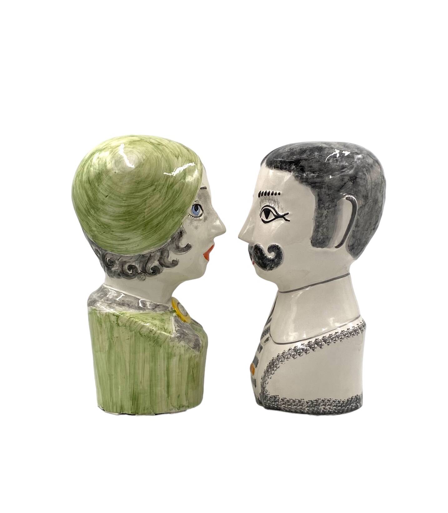 Tarcisio Tosin, Two half-bust sculptures, La Freccia, Vicenza Italy 1960s