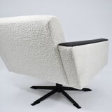 Fauteuil vintage Deutsche Democratic Republic DDR, années 1960, Bouclé blanc