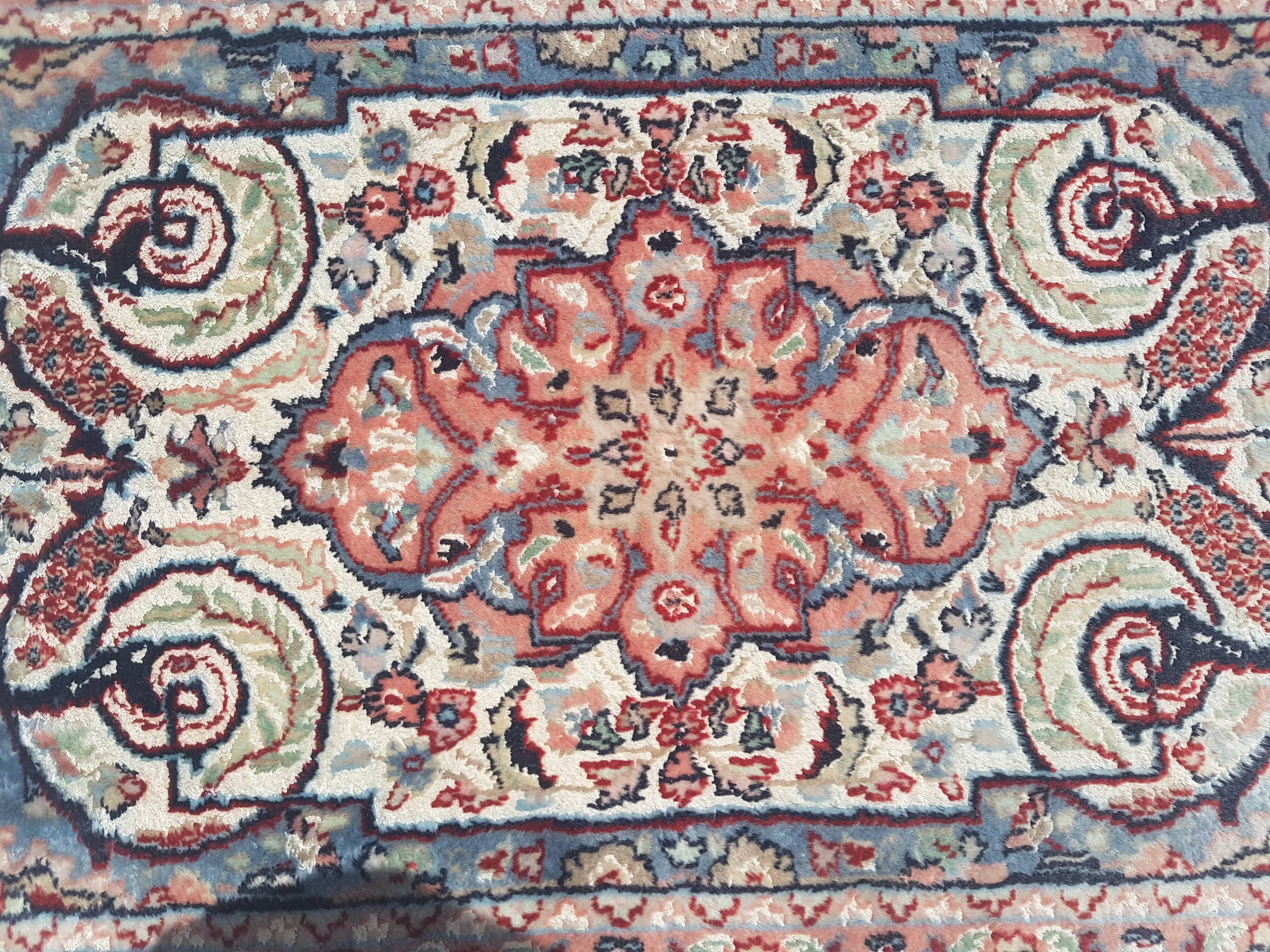 Iranian silk carpet handmade 76x131cm