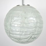 Mid Century frosted Murano glass globe pendant light by Doria Leuchten
