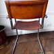 4 Matteo Grassi cantilever chairs in cognac leather