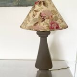 Turned wood lamp