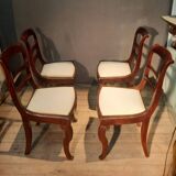 Série de 4 chaises à barettes en acajou