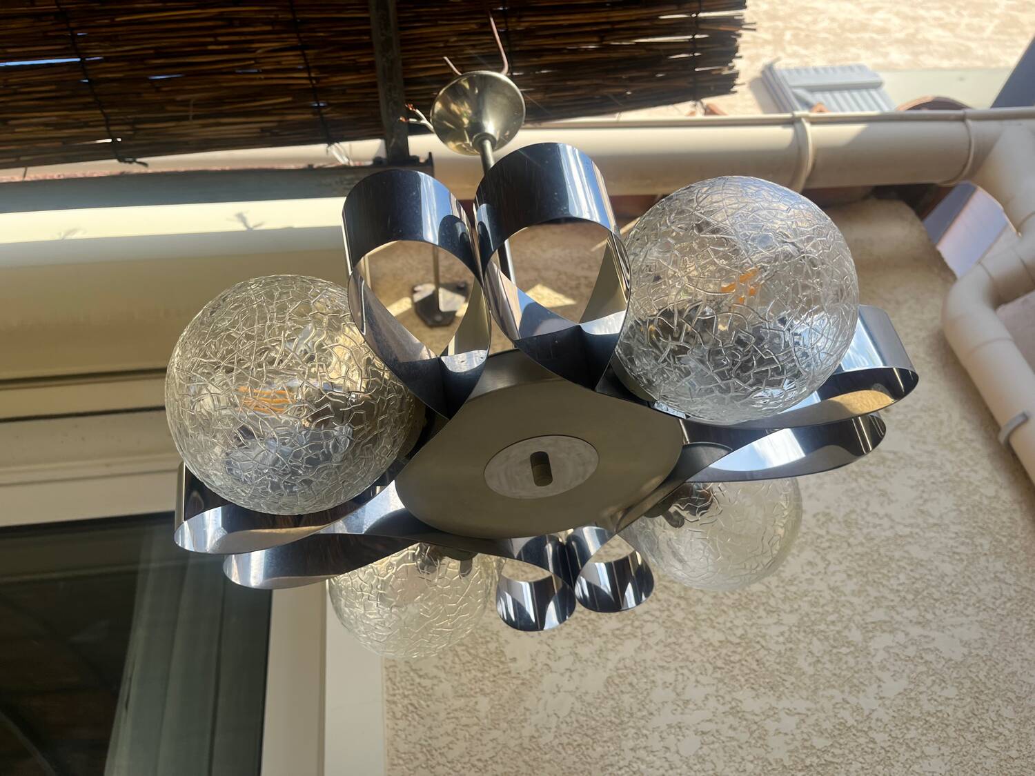 Chrome chandelier Space age 70s