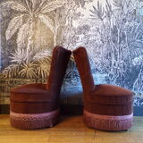 Pair of velvet toad armchairs