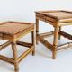 1950s Mid-Century French Bamboo and Wood Plant Pedestals, Hand-Crafted