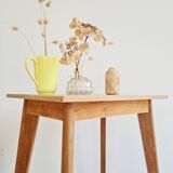 Table - old raw wood boarding school desk with compass legs