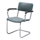 Vintage chrome and blue gray leather chair verkstads model motala 1950 sweden