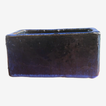 Small planter or pocket tray in blue glazed ceramic