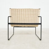 Chauffeuses en rotin de Gregorio Vicente Cortes et Luis Onsurbe pour Metz and Co, design néerlandais 1961