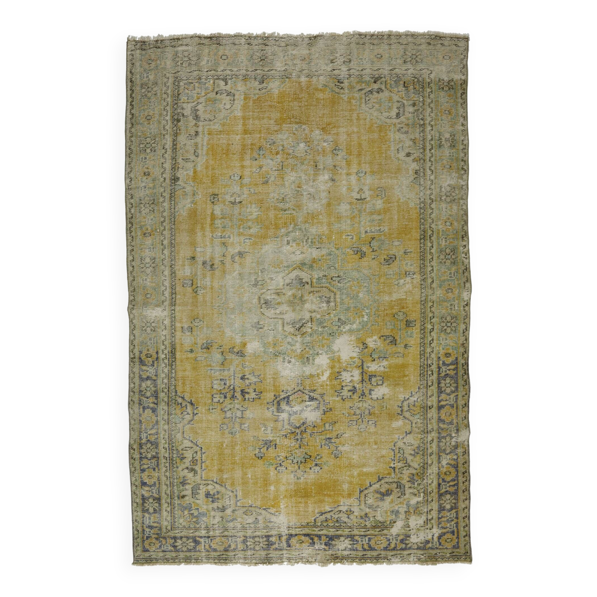 Turkish Anatolian Handmade Vintage Rug 265 cm x 172 cm