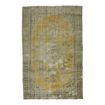 Turkish Anatolian Handmade Vintage Rug 265 cm x 172 cm