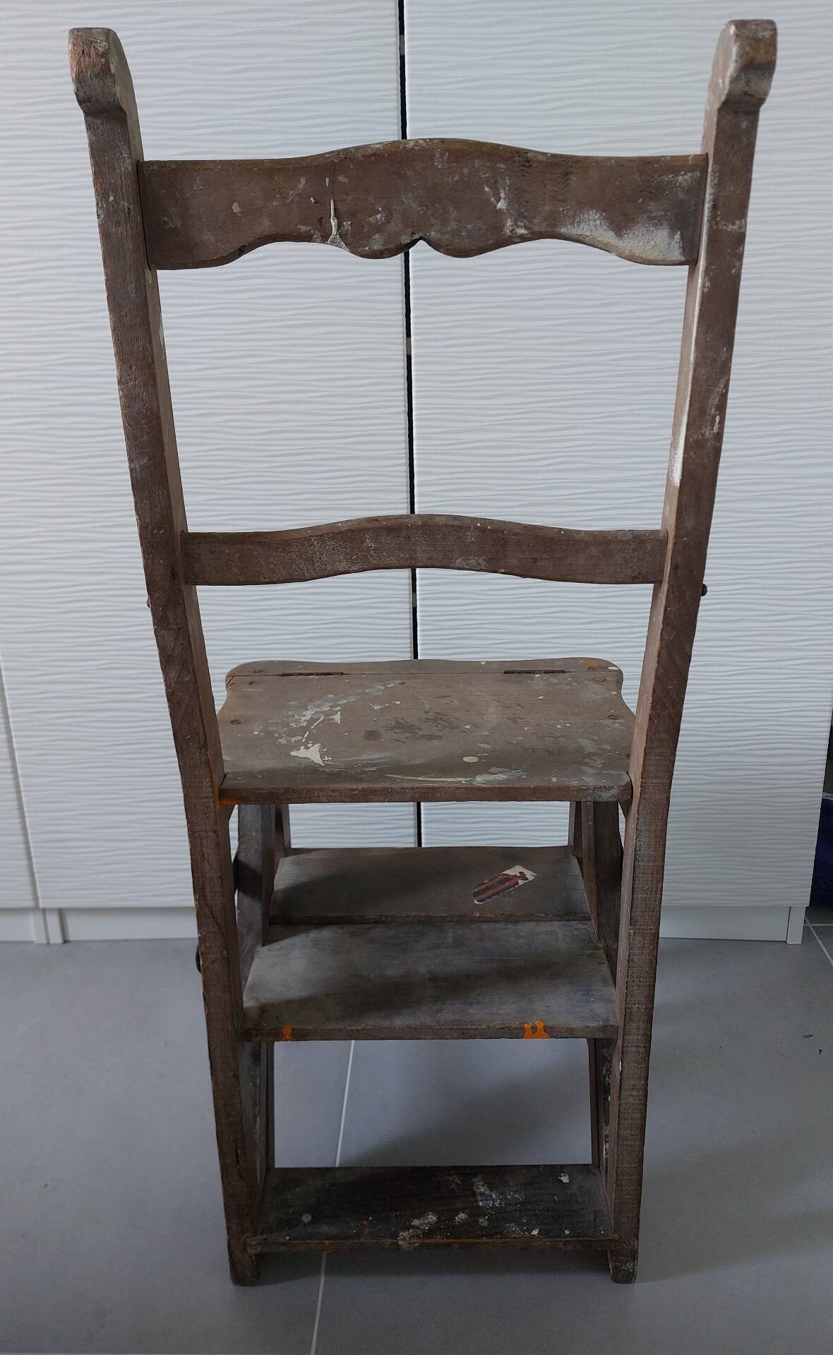 Antique step stool chair