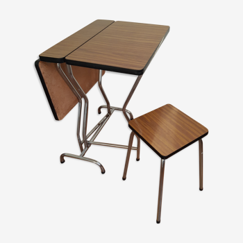 Folding table set with formica stool