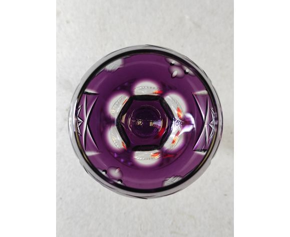 Series of 6 colorful Lorraine crystal roemers