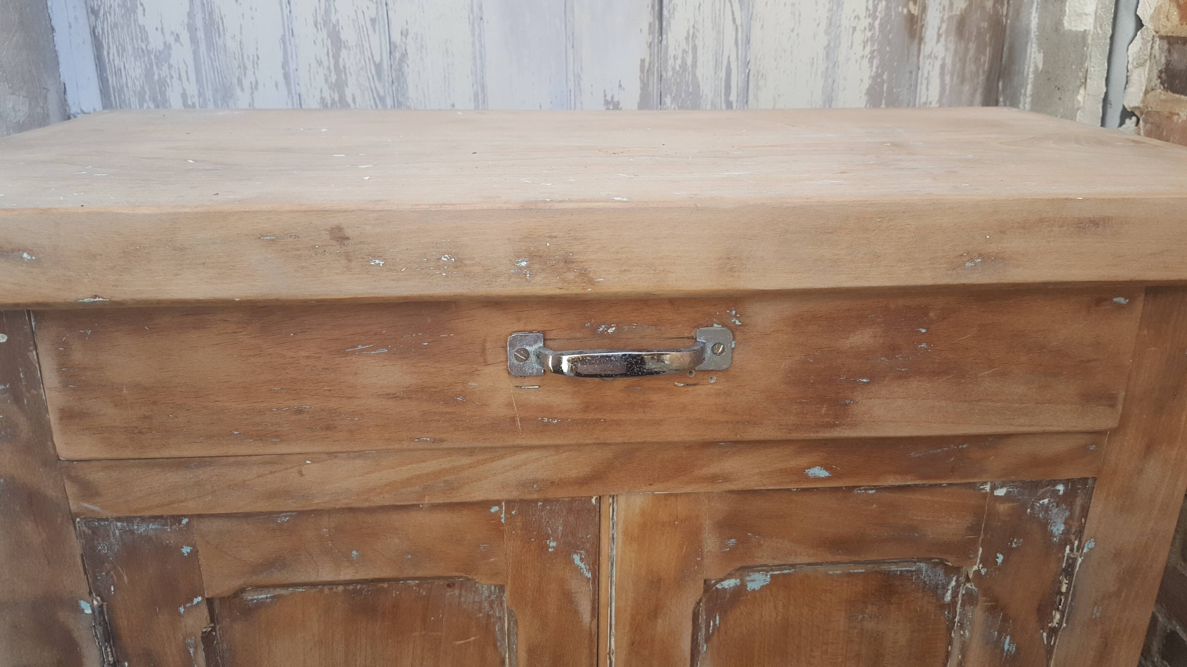 Parisian buffet billot natural patina