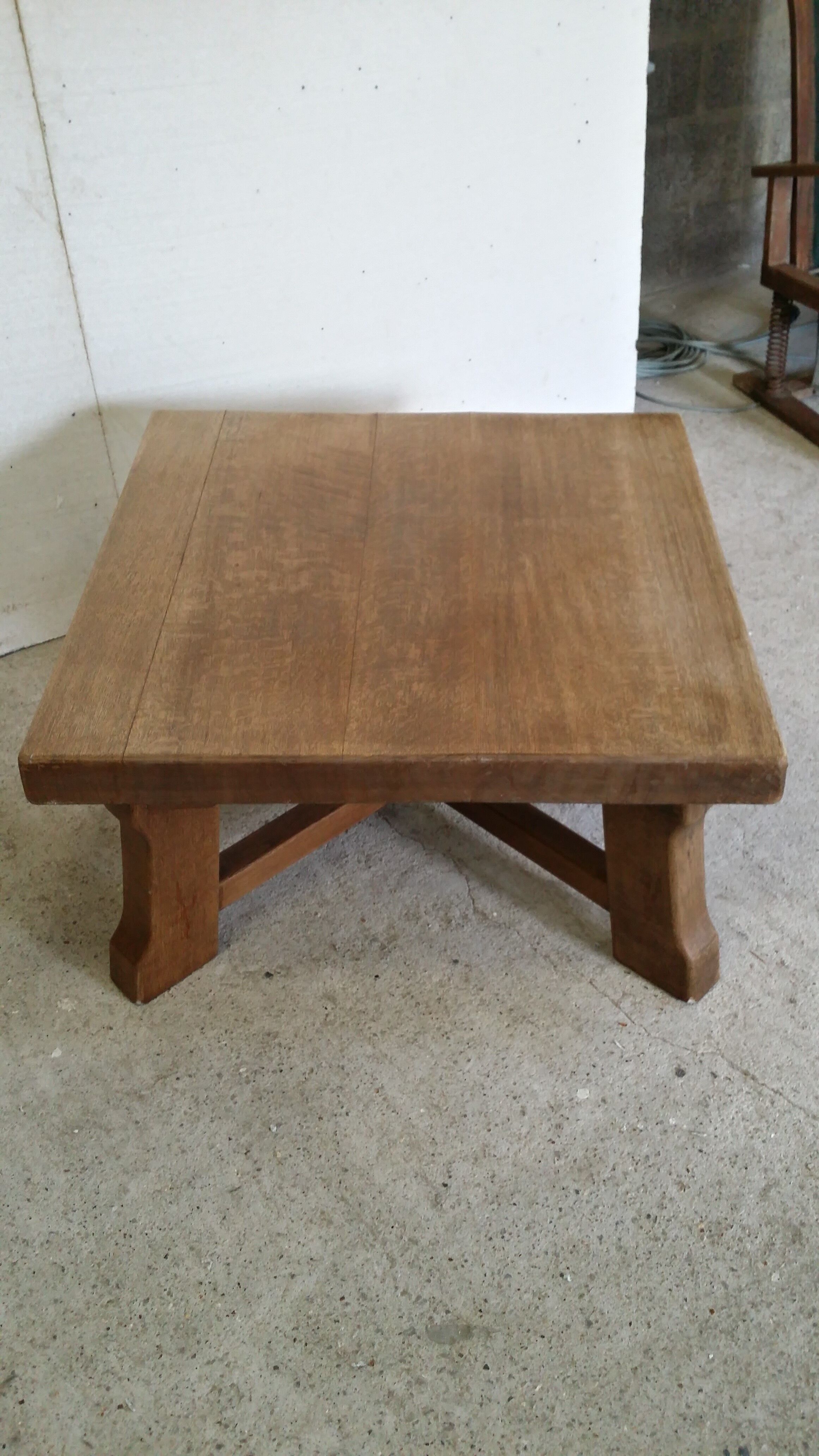 Coffee table in blond oak Netherlands 1970