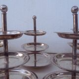 Set of 10 three-tiered serving trays.