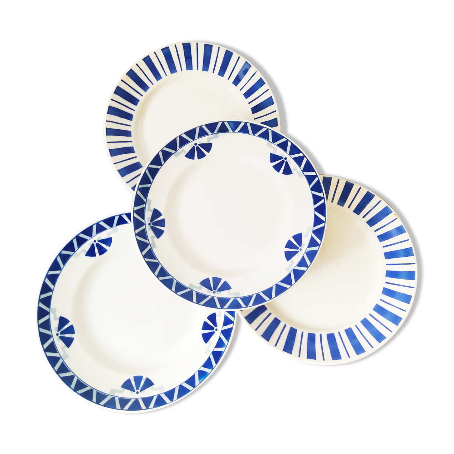 Set of 4 antique porcelain plates