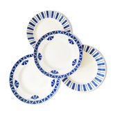Ensemble de 4 assiettes porcelaine ancienne