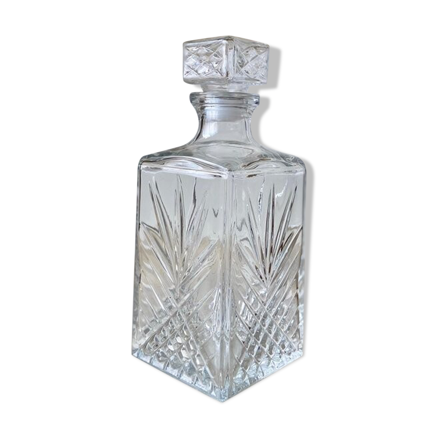 Chiseled glass carafe