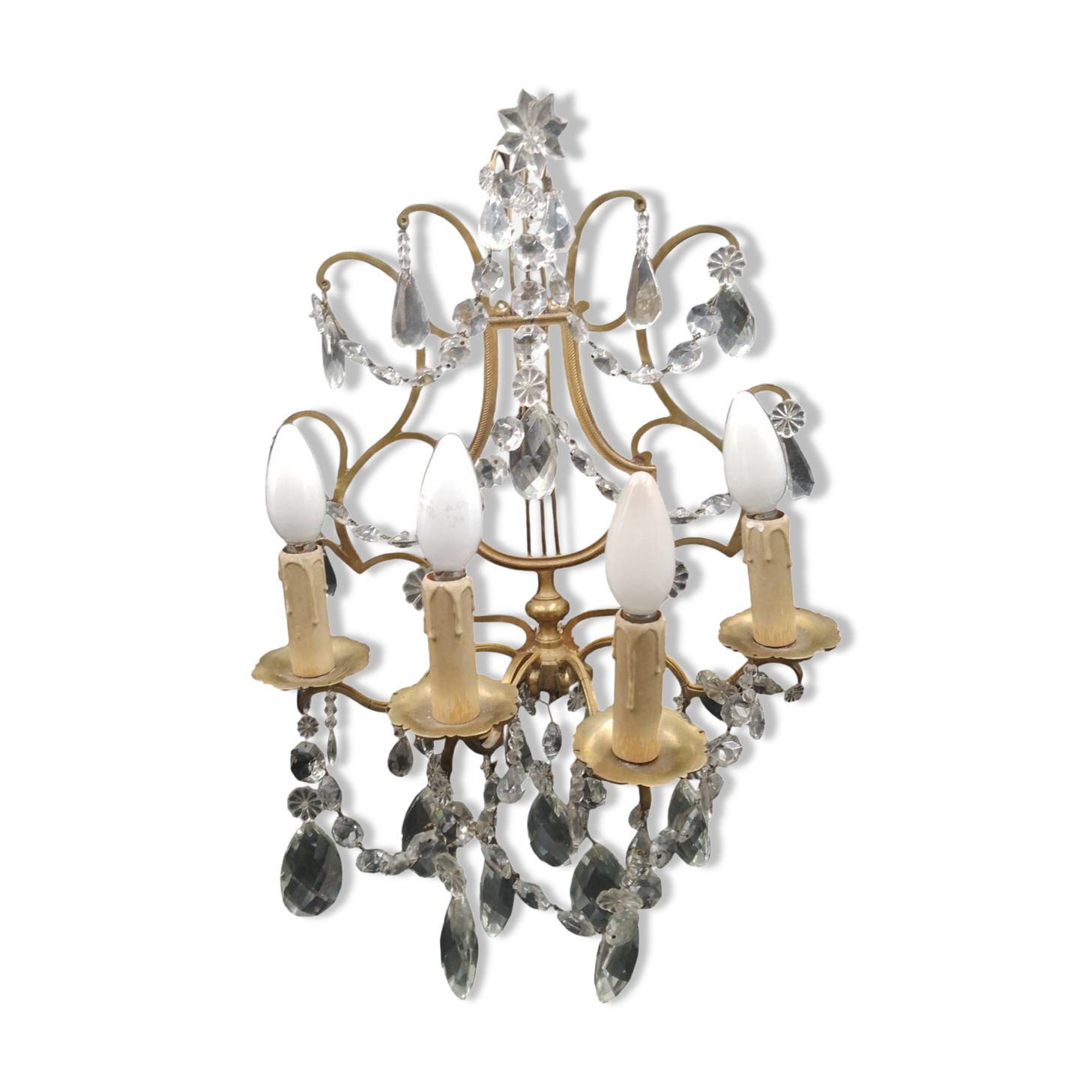 Lyre Garland Empire Tassels Wall Light 4 Lights Gilded Bronze