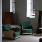Pair of Art Deco lounge chairs, made by a Danish cabinetmaker, 1940s.