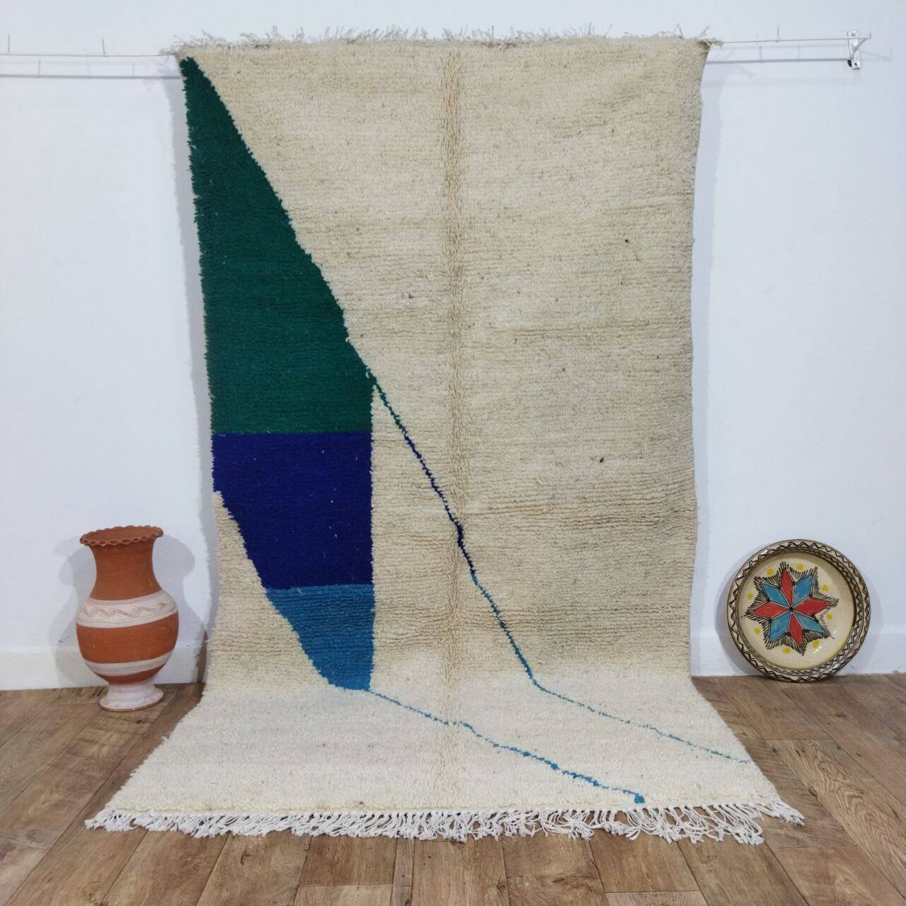 Handmade wool Berber rug