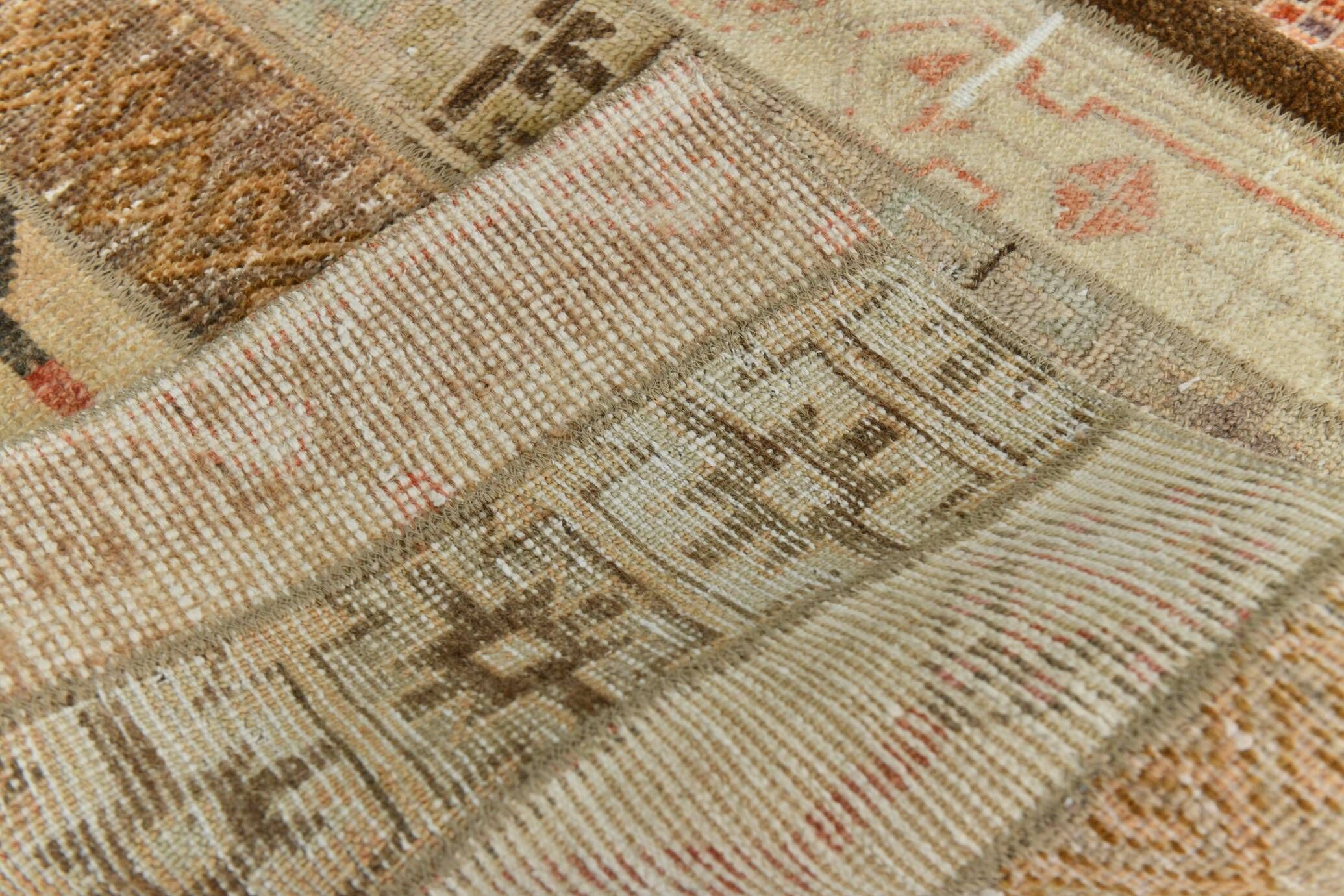 Cream Beige Turkish Vintage Runner Rug, 80x224Cm