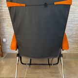 Lama 1970 relax armchair, orange velvet lounge chair