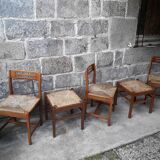 Set of 3 chairs and 2 Scandinavian stools