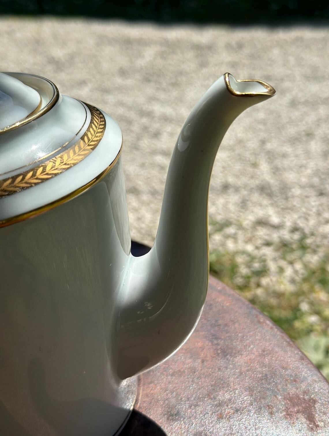 teapot, sugar bowl, cream jug, porcelain from Sologne, Larchevêque