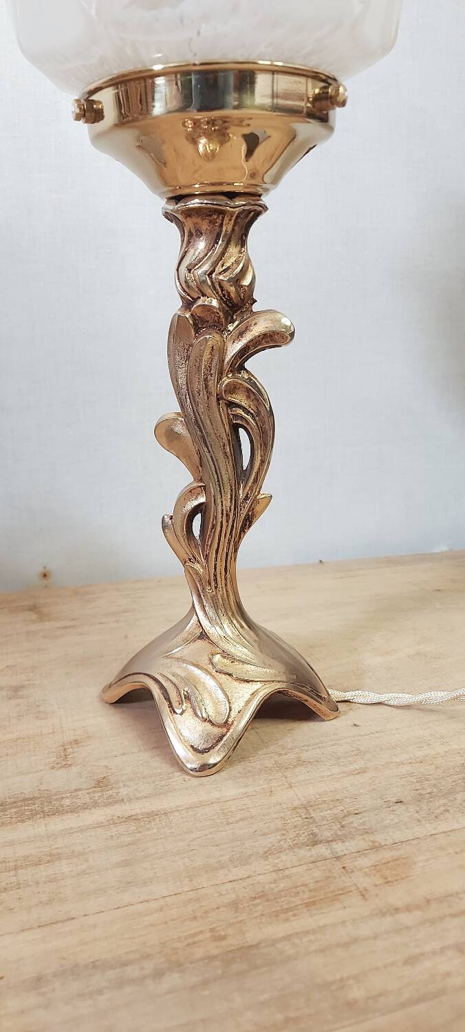 Art Deco glass lamp from Clichy