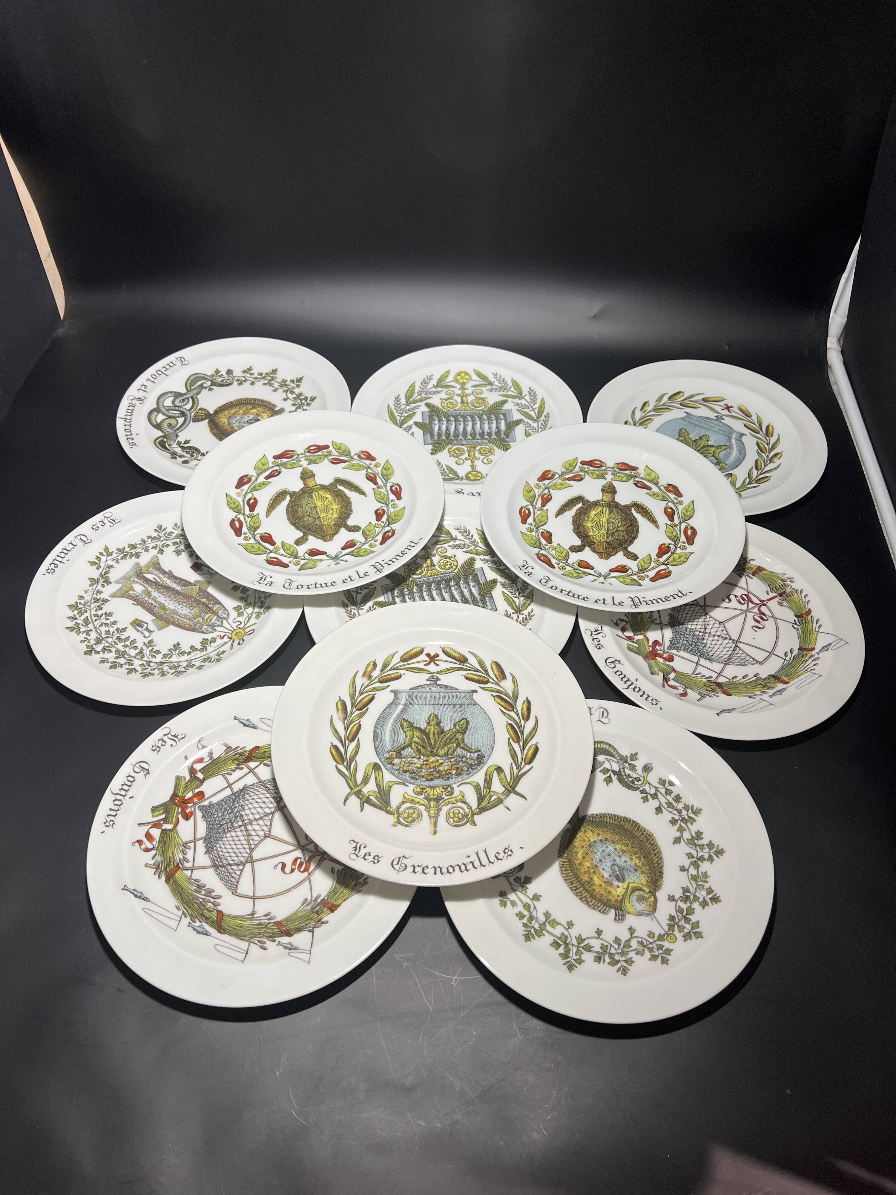 Service of 11 Auteuil porcelain plates