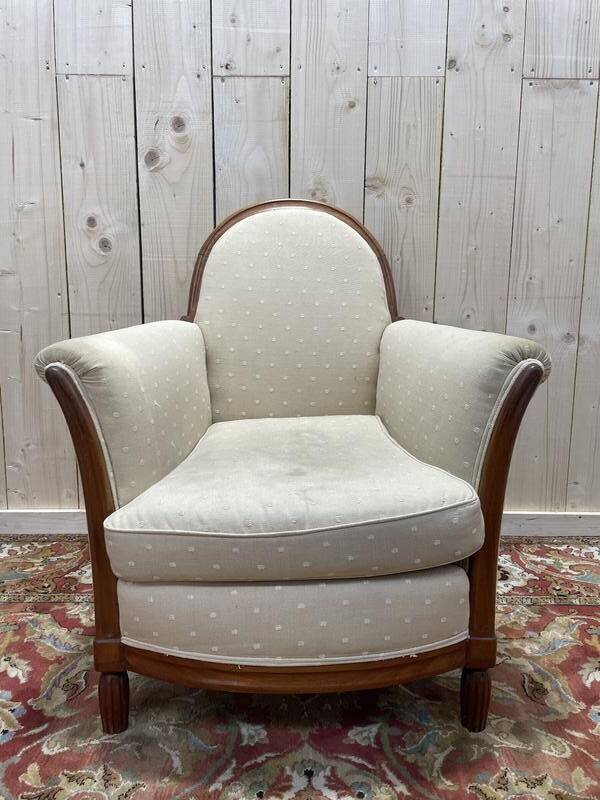 Fauteuil - Bergère époque Art Déco en noyer