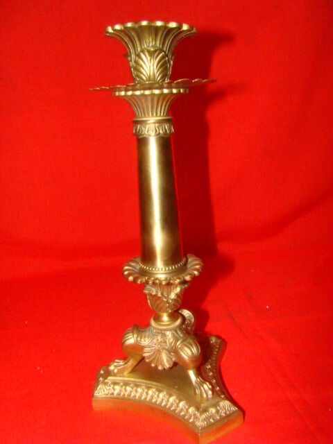 Bronze and solid brass candlestick from the "Restoration" period, electrified.