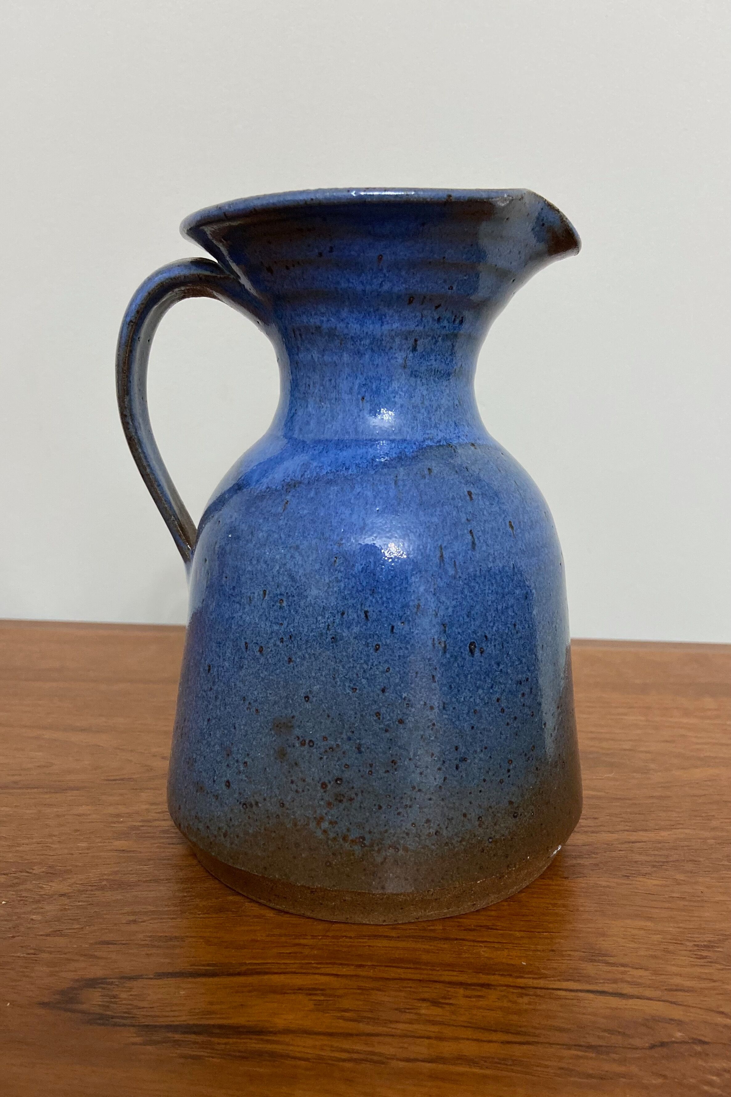 Glazed stoneware pitcher
