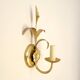 Gold leaf metal flower wall sconce, 1970s-1980s, Hollywood Regency Masca