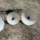 Ceiling light pendant lampshade enamelled green and white metal